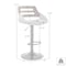 Armen Living Karter Adjustable Gray Faux Leather and Walnut Wood Bar Stool with Black Base LCKTBAWABLGR - alternate 10